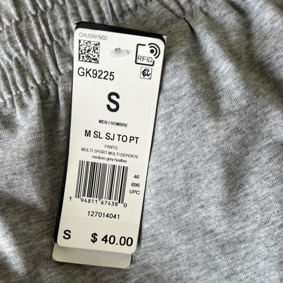 Adidas Mens lightweight gray joggers NEW NWT - Picture 2 of 5